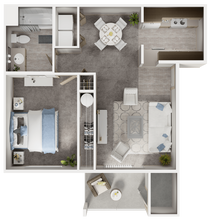1 Bedroom, 1 Bath B202 floor plan